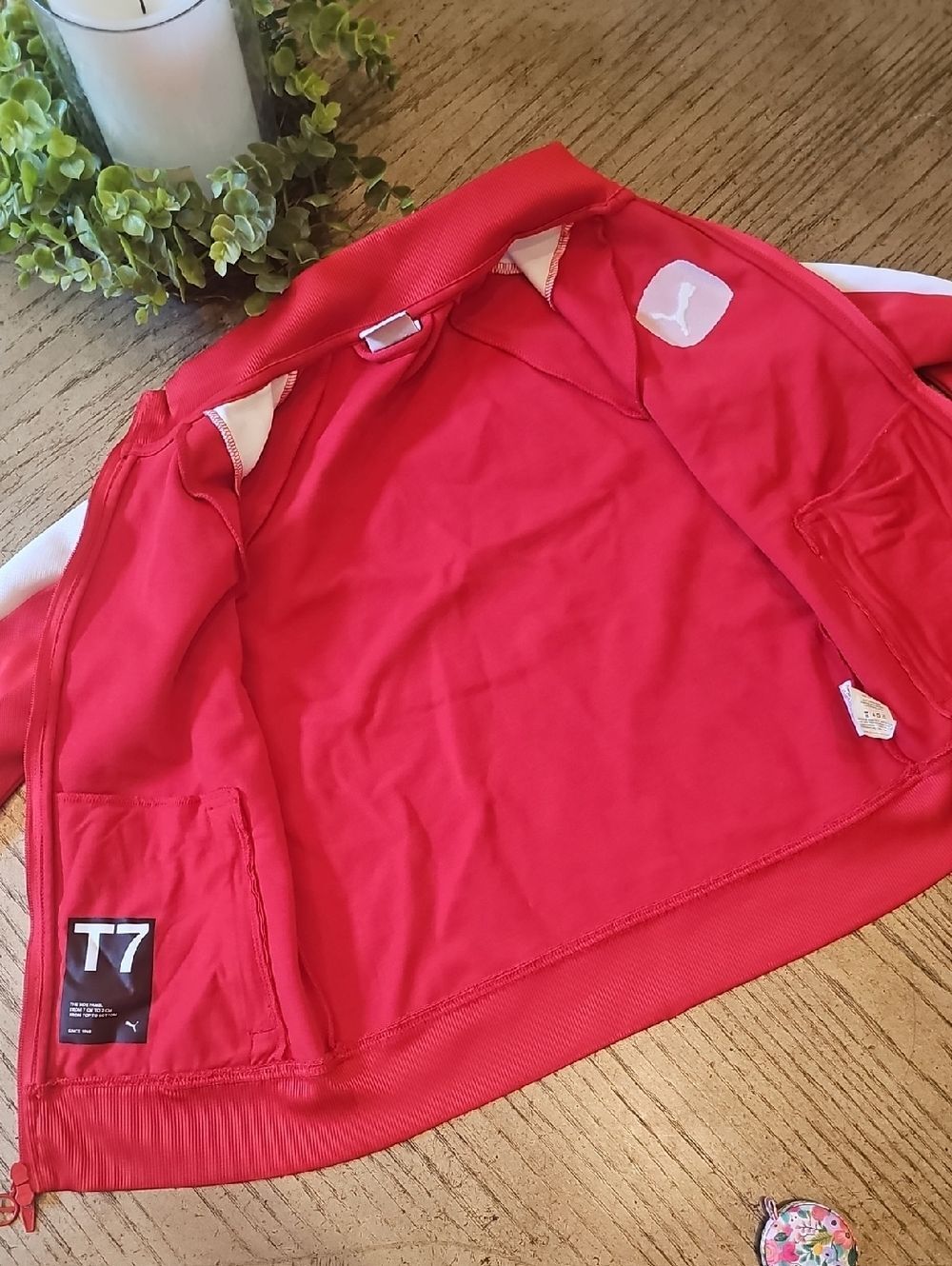Puma Red Zip-Up Track Jacket Size M Boys - Picture 7 of 14